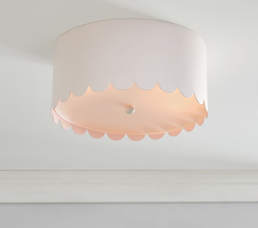 Scalloped Pink Metal Flushmount